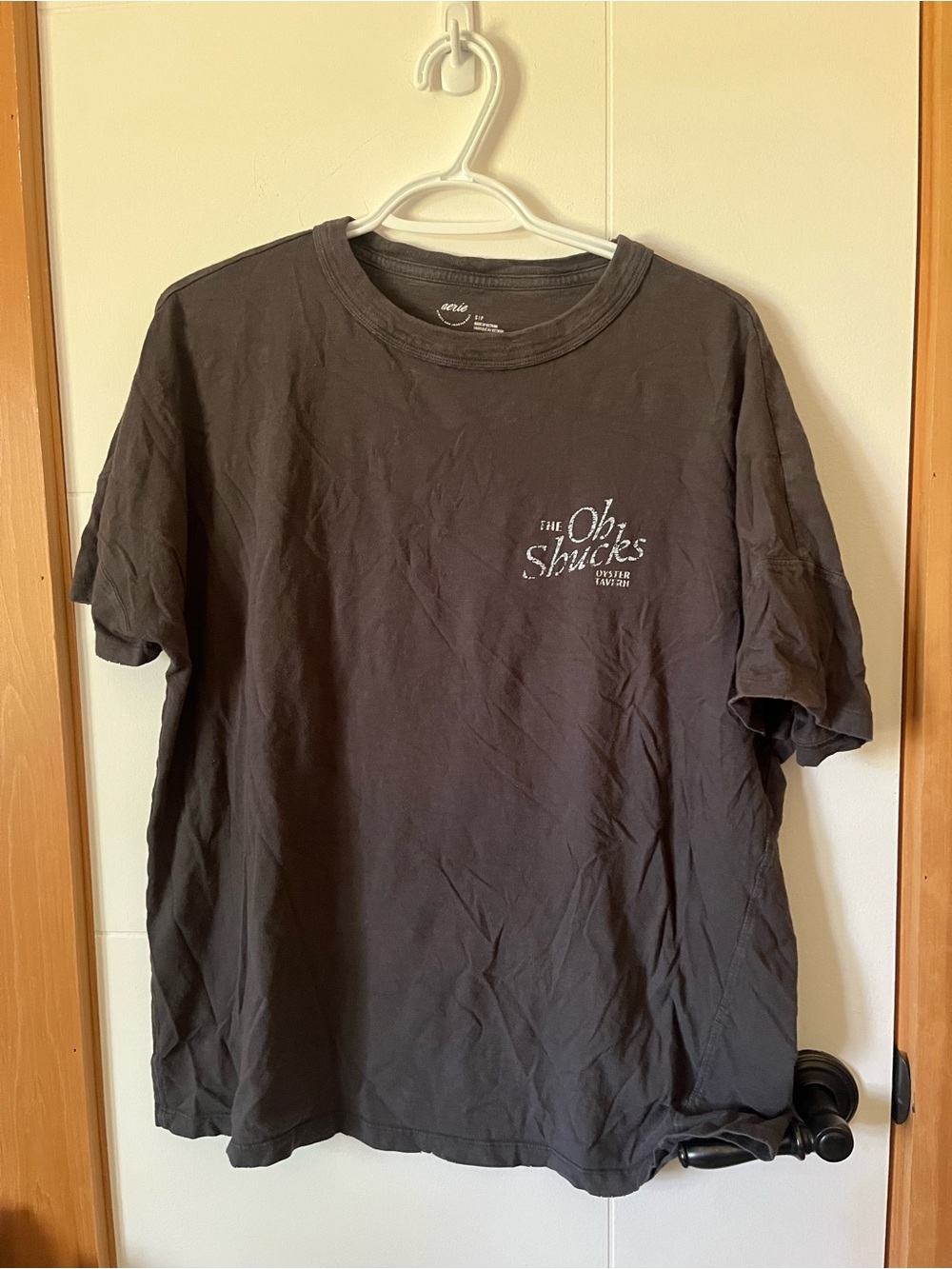 Aerie Short-Sleeve Crew Tee in Charcoal